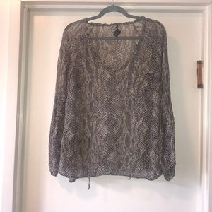 Ella Moss python print silk blouse